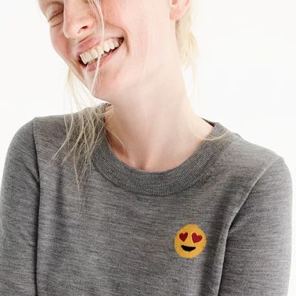 Tippi sweater with emoji patch | J.Crew US