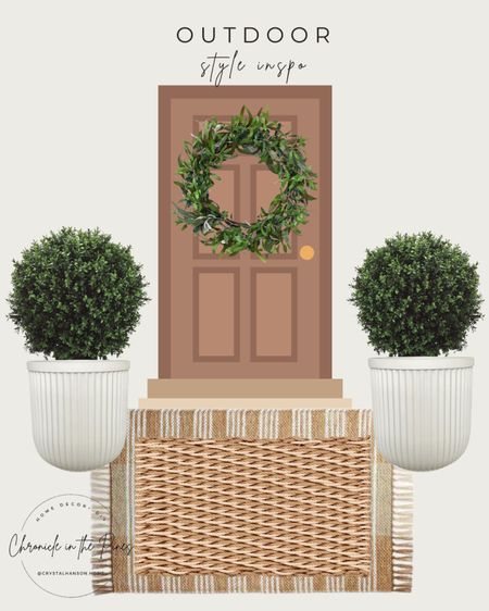 Outdoor decor, front door decor, outdoor plants, outdoor rug  

#LTKstyletip #LTKhome #LTKSeasonal