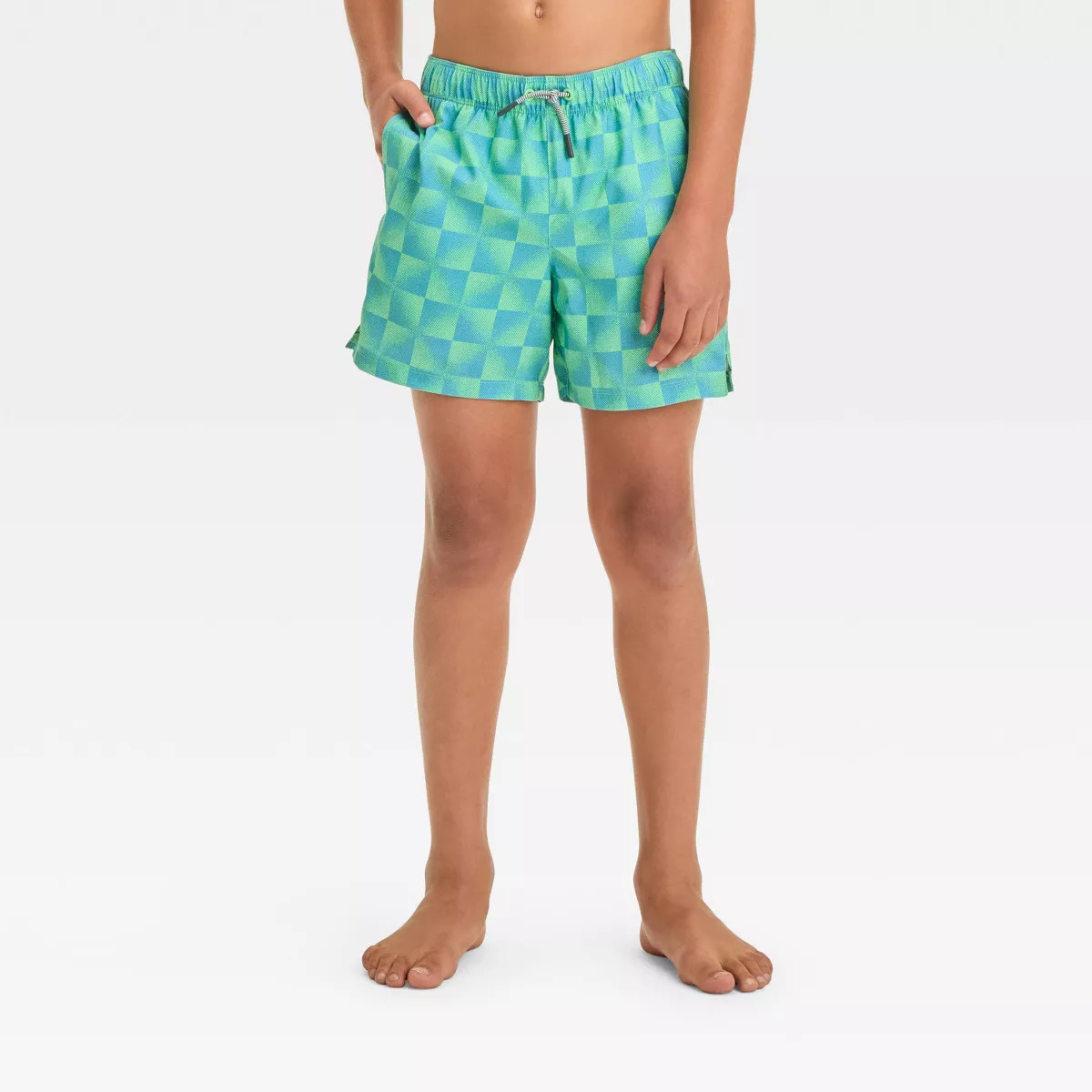 Boys' Plaid Swim Shorts - art class™ Green | Target