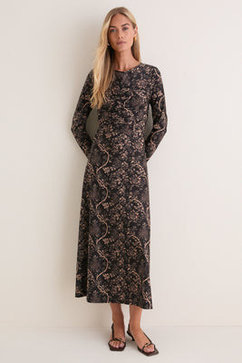 Fall Floral Jersey Ruched Kayla Maxi Dress | Tuckernuck (US)
