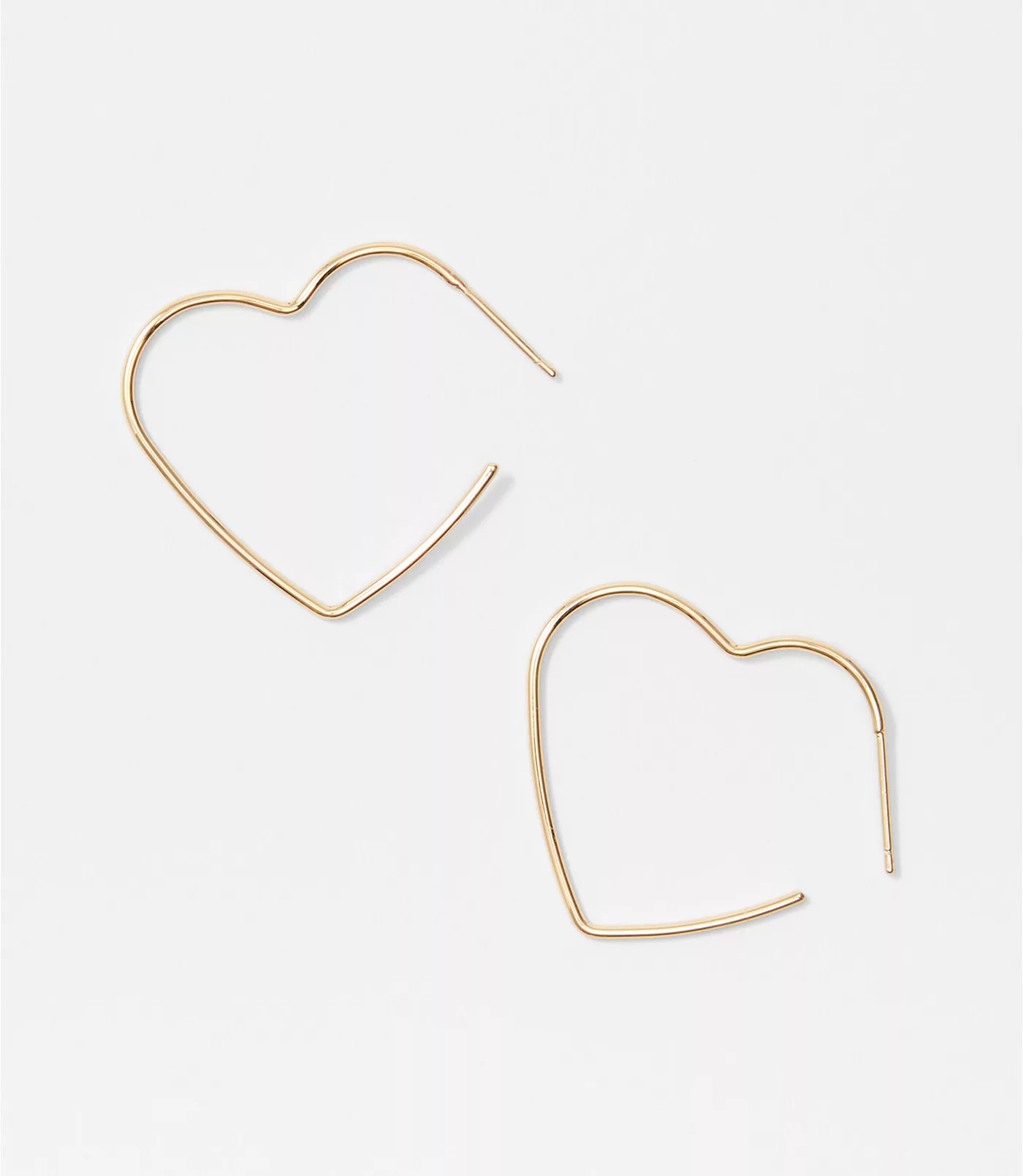 Wire Heart Hoop Earrings | LOFT