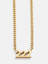 18K Gold Angel Number Custom Nameplate Necklace - Gold | BaubleBar (US)