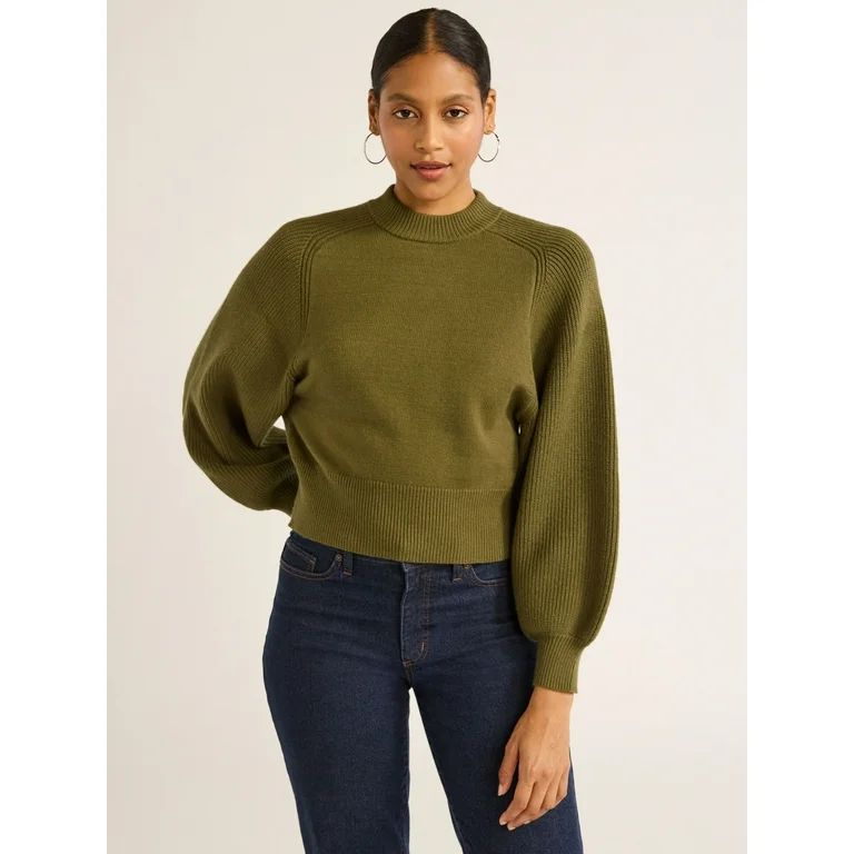 Scoop Women's Saddle Shoulder Sweater, Midweight, Sizes XS-XXL | Walmart (US)