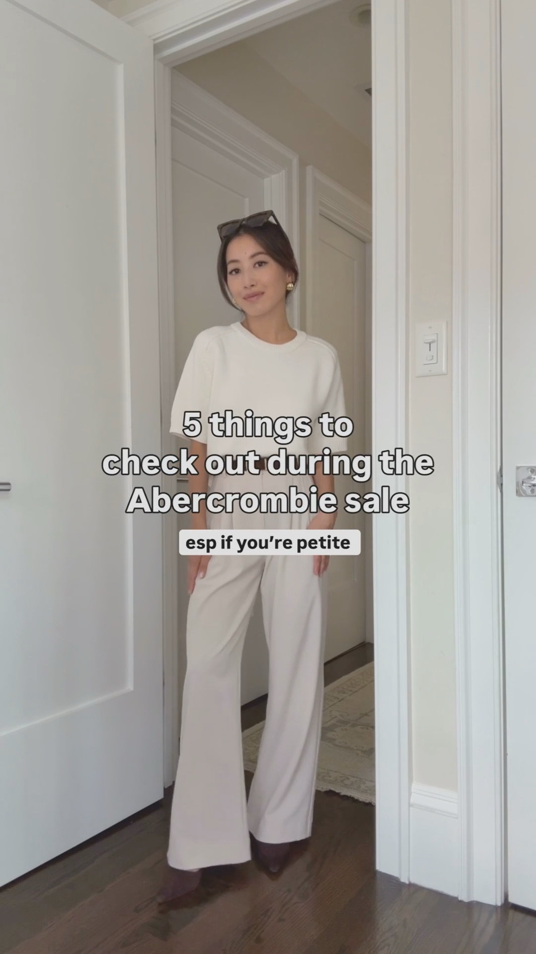 Abercrombie sale + code AFJEAN is back for an additional 15% off almost everything!

Outfit 1: Sloane tailored wide leg pant 24 short, old color

sweater tee top xxs - great basic, this is a thicker weight with structure and shape to it

Outfit 2: High rise 90s relaxed jeans 24 extra short, medium wash - these are like a relaxed straight jean on me and this extra short length works well for me with flats or a kitten heel

Worn with an older white tee and AF green sweater in xxs (lower cut, needs a cami under for work)

Outfit 3: Satin pull on pants xxs short worn with older white top 

Outfit 4: Wearing the “Wool Blend Tailored Topcoat” from last year in xxs petite. Same style is back in a very similar color. Looser fit, thick weight 

with AF mini skort xxs and Schutz boots sz 5

Outfit 5: High rise Sunday wide leg sweatpant xxs short, sweatshirt xxs, baby tee Xs (fitted so size up)

#LTKSeasonal #LTKPetite #LTKStyleTip