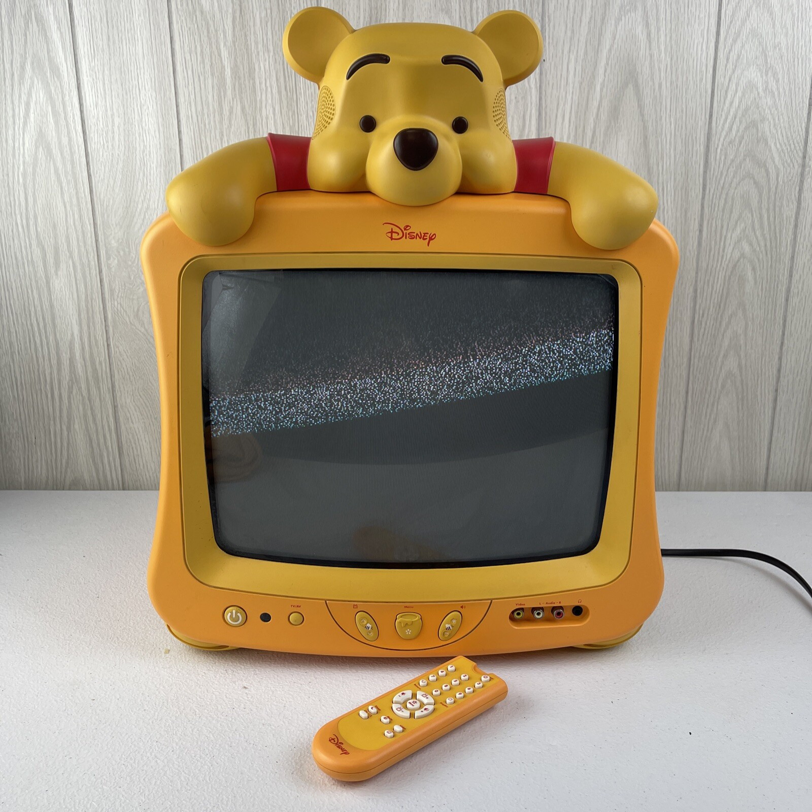 Vtg Disney Winnie the Pooh 13" Yellow Color TV With Remote missing battery cover  | eBay | eBay US