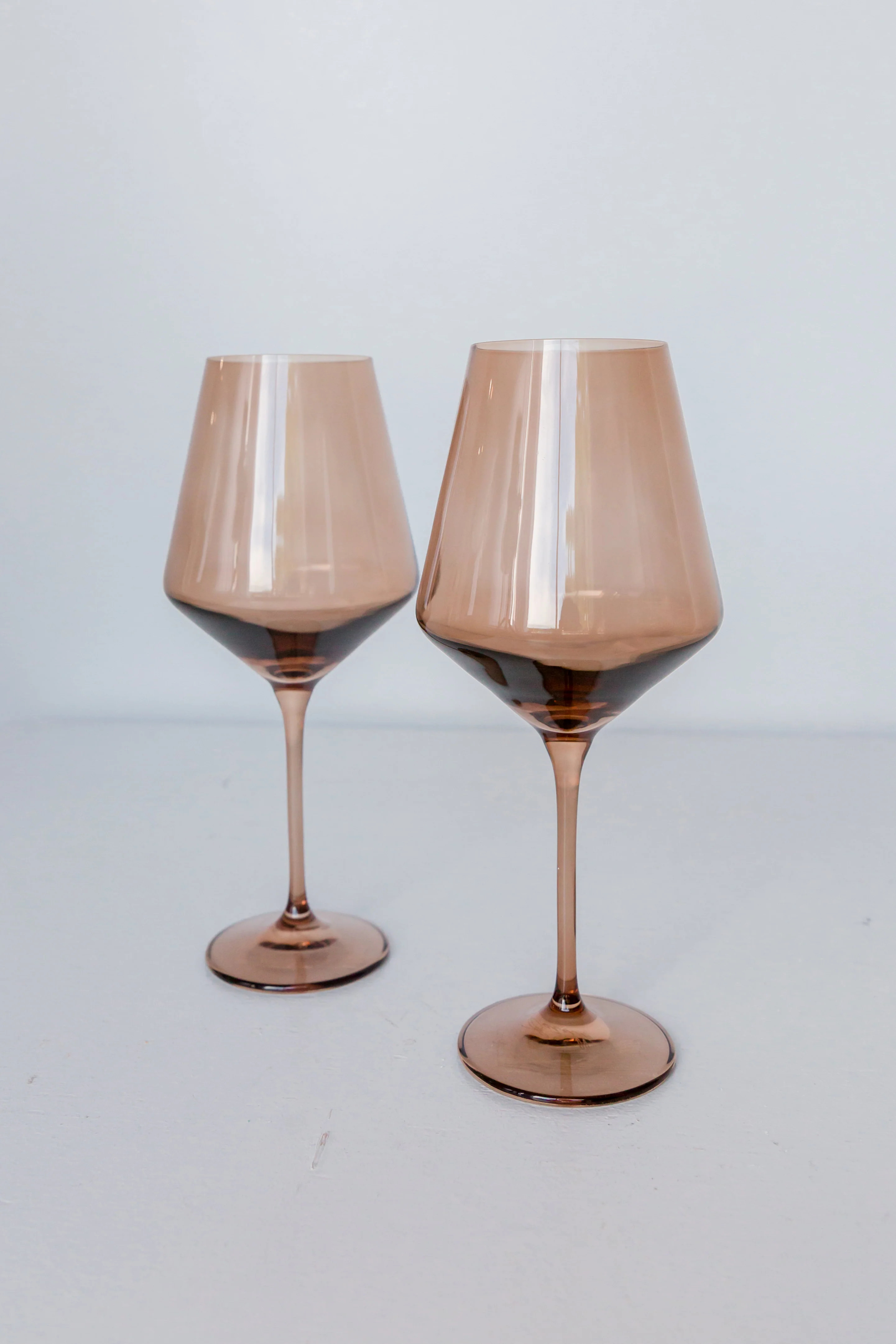 Estelle Colored Wine Stemware - Set of 2 {Amber Smoke} | Estelle Colored Glass