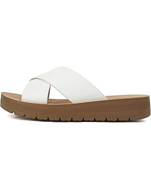 Soda LUCY ~ Women Open Toe Flatform Platform Crisscross Band Upper Fashion Slide Sandals | Amazon (US)