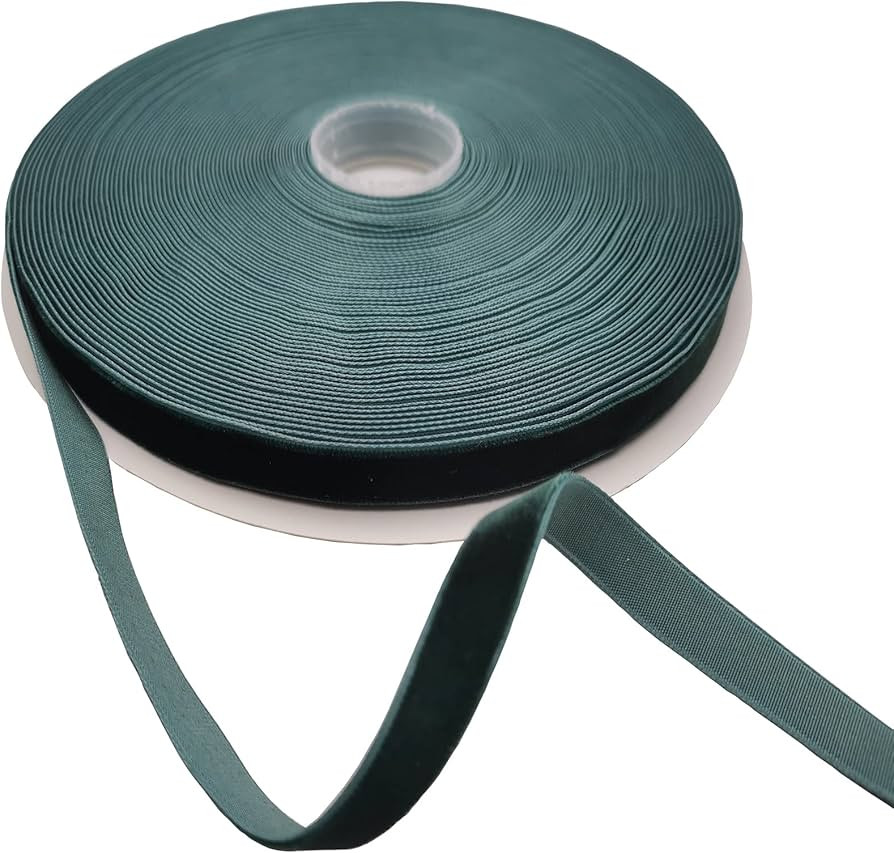 Dk Green Velvet Ribbon Single Sided,3/8 Inch X 25Yards Spool | Amazon (US)