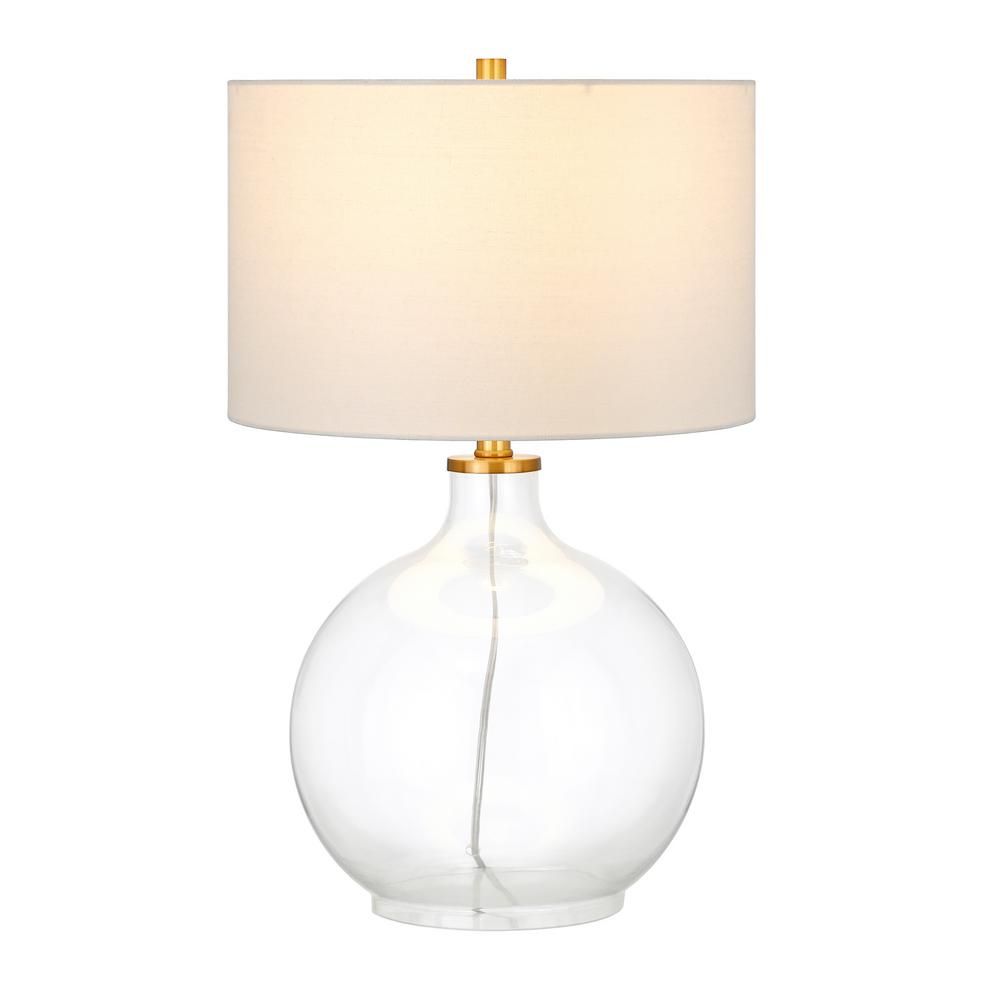 Meyer&Cross Laelia 24.75 in. Clear Glass Table Lamp with Brass Accents | The Home Depot