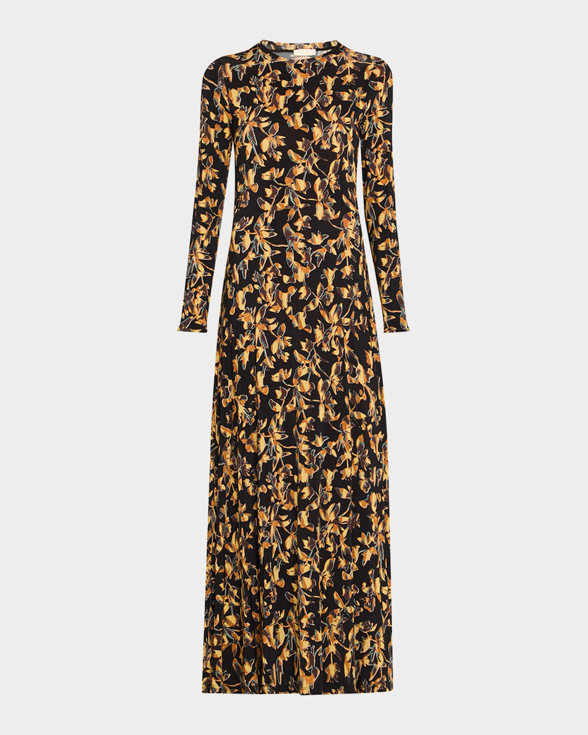 Amari Floral Long-Sleeve Jersey Dress | Neiman Marcus