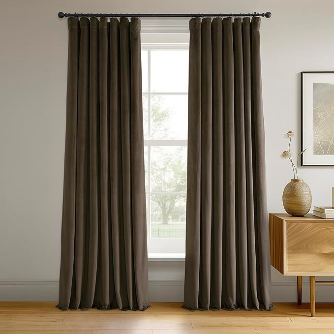 HPD Half Price Drapes Signature Velvet Thermal Blackout Curtains for Living Room 84 Inch Long (1 ... | Amazon (US)