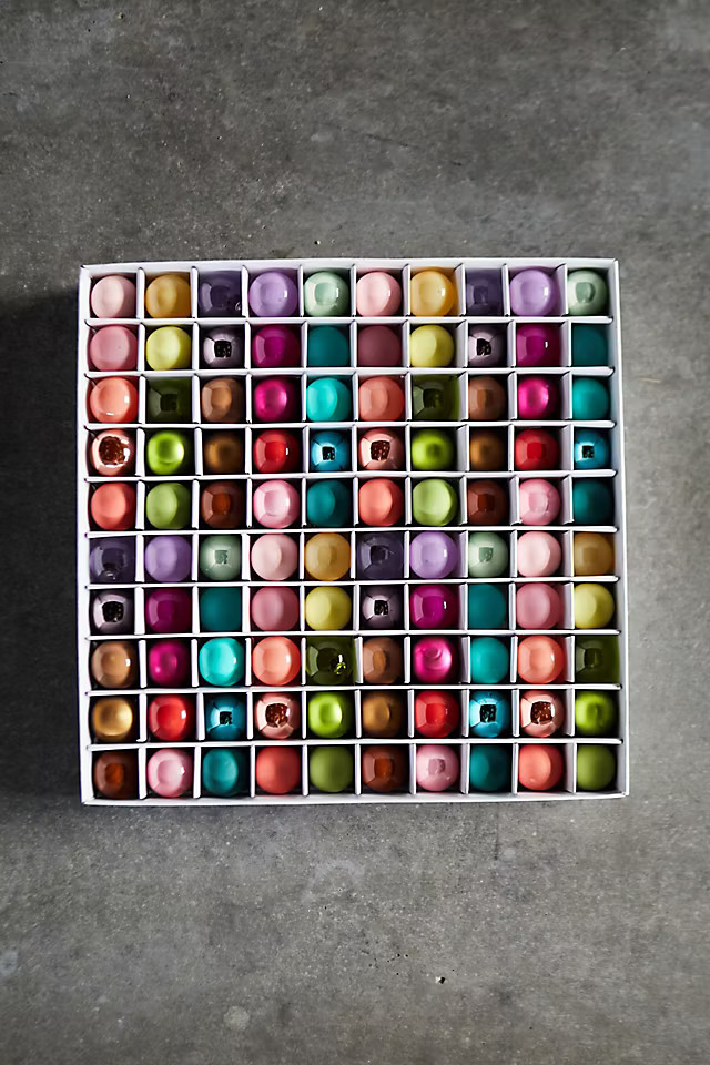 Miniature Glass Bulb Ornament Set, 100 | Anthropologie (US)