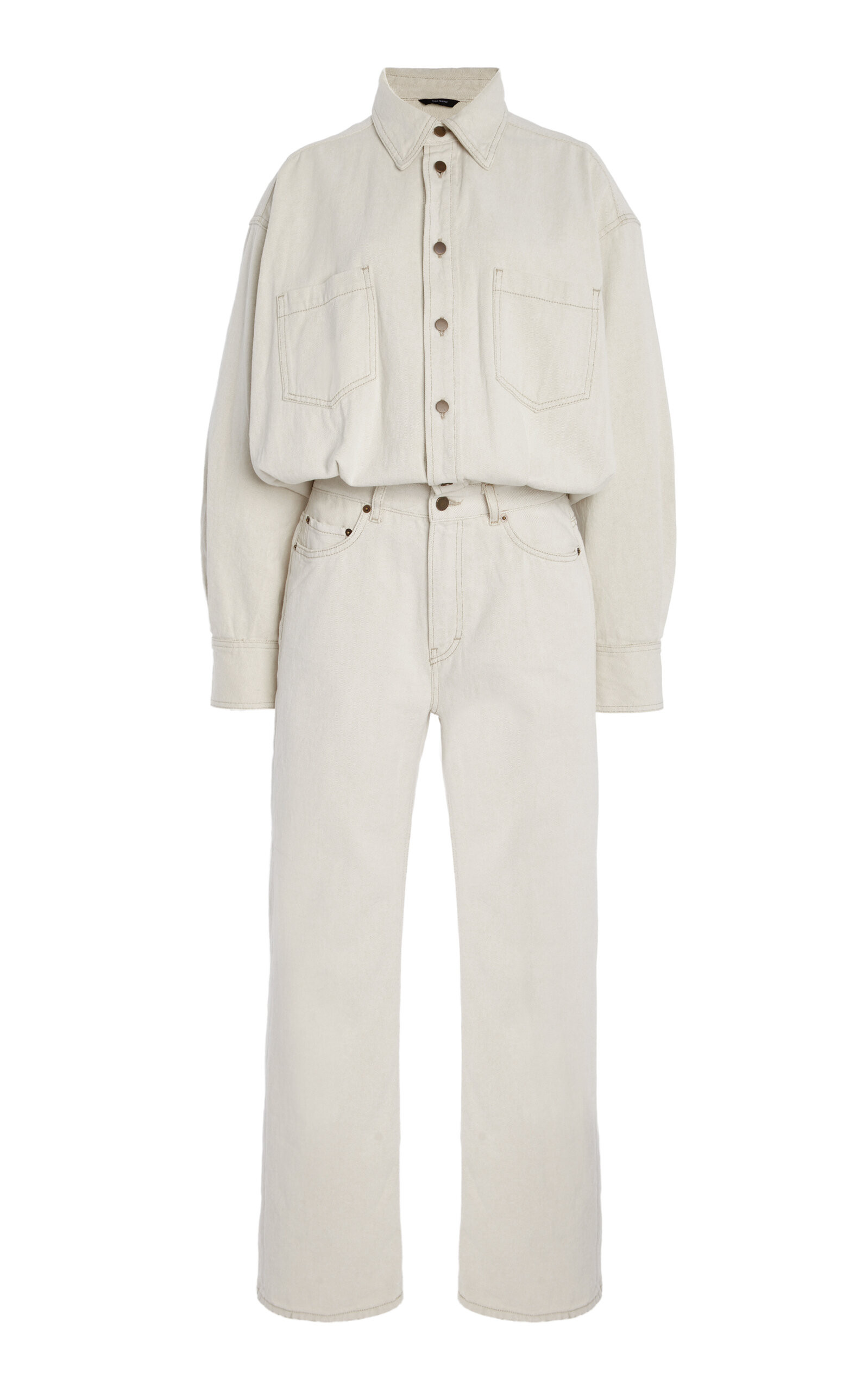 HAIKURE - Tilda Denim Jumpsuit - White - L - Moda Operandi | Moda Operandi (Global)