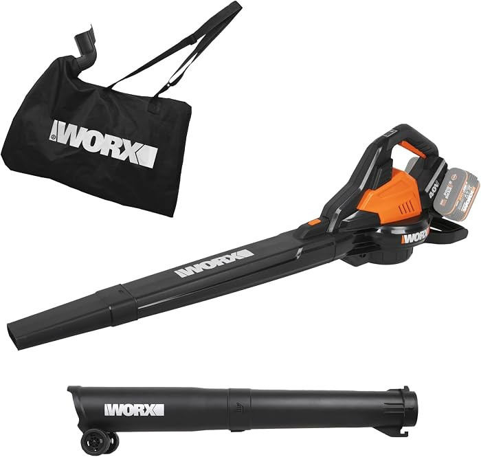 WORX WG583E.9 Akku-Laubbl\u00e4ser/Laubsauger 40V(2x20V), 2 in 1 zum Laub Zusammenkehren & Aufsau... | Amazon (DE)