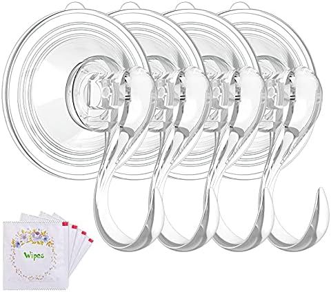Wreath Hanger, VIS'V Large Clear Heavy Duty Suction Cup Wreath Hooks with Wipes 22 LB Removable Stro | Amazon (US)