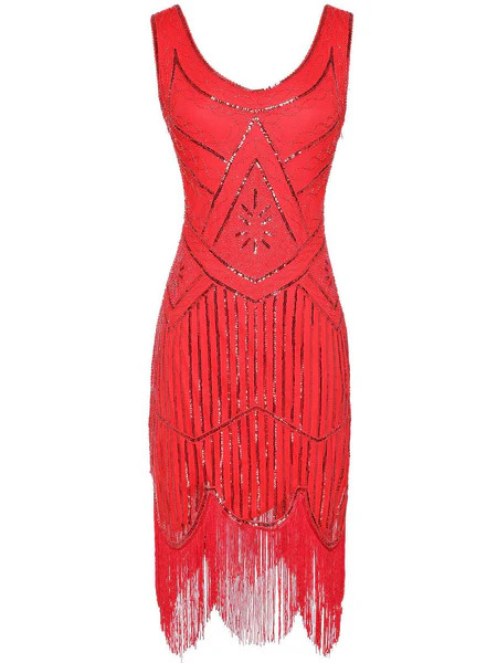 [US Warehouse] 1920s Sequin Fringed Flapper Dresses | Retro Stage