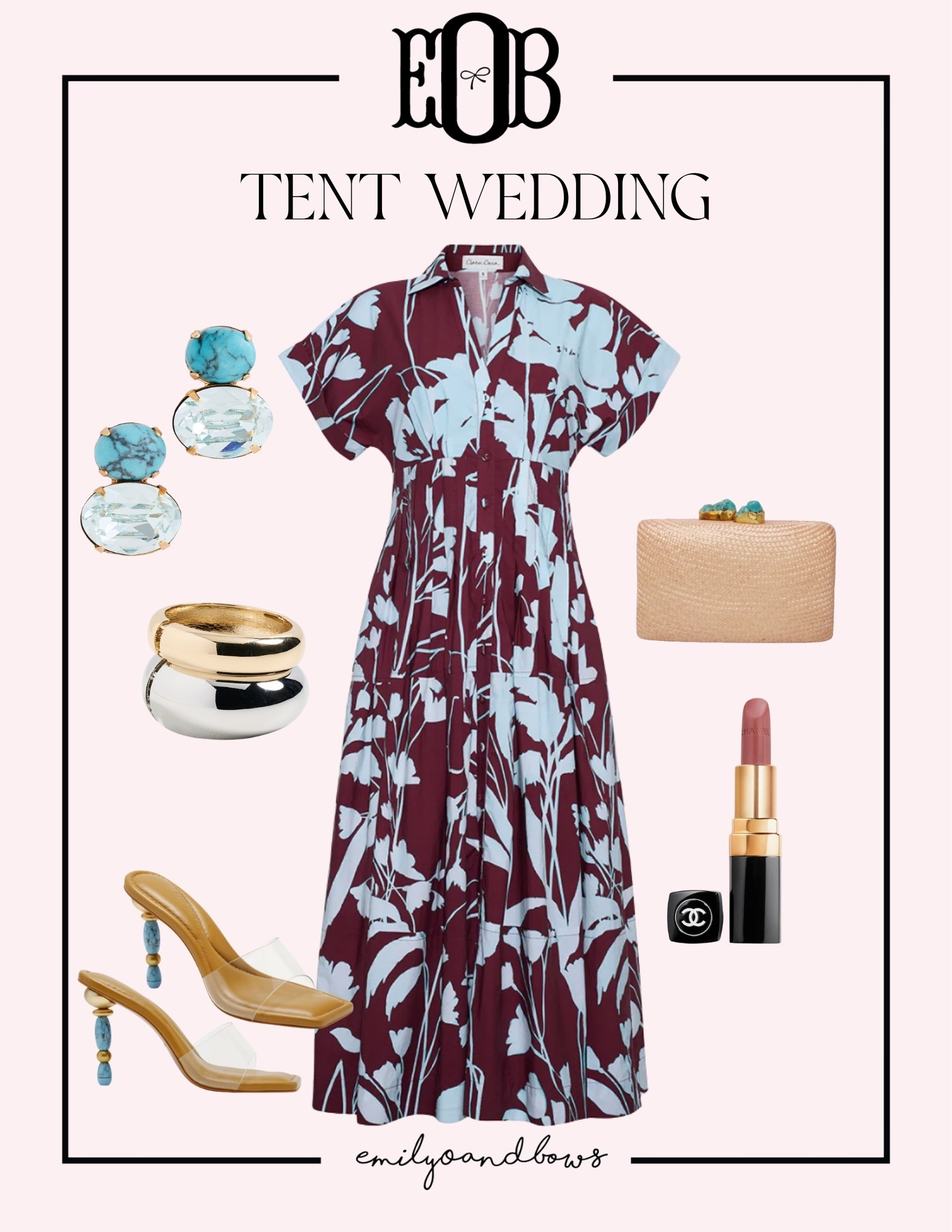 Tent wedding guest look! If you are searching for a dress with sleeves this is a great option!