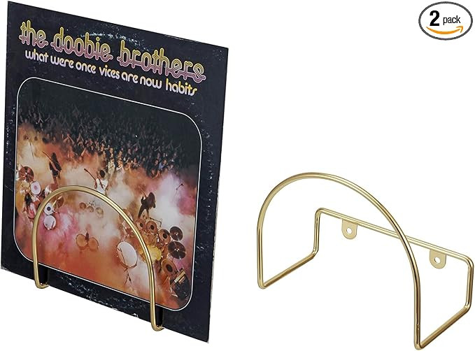 MyGift Modern Wall Mounted Metal Wire Vinyl LP Record Storage Holder with Matte Black Finish, Alb... | Amazon (US)