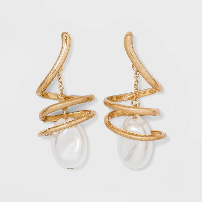 Wrapped Earrings - A New Day™ Light Gold | Target