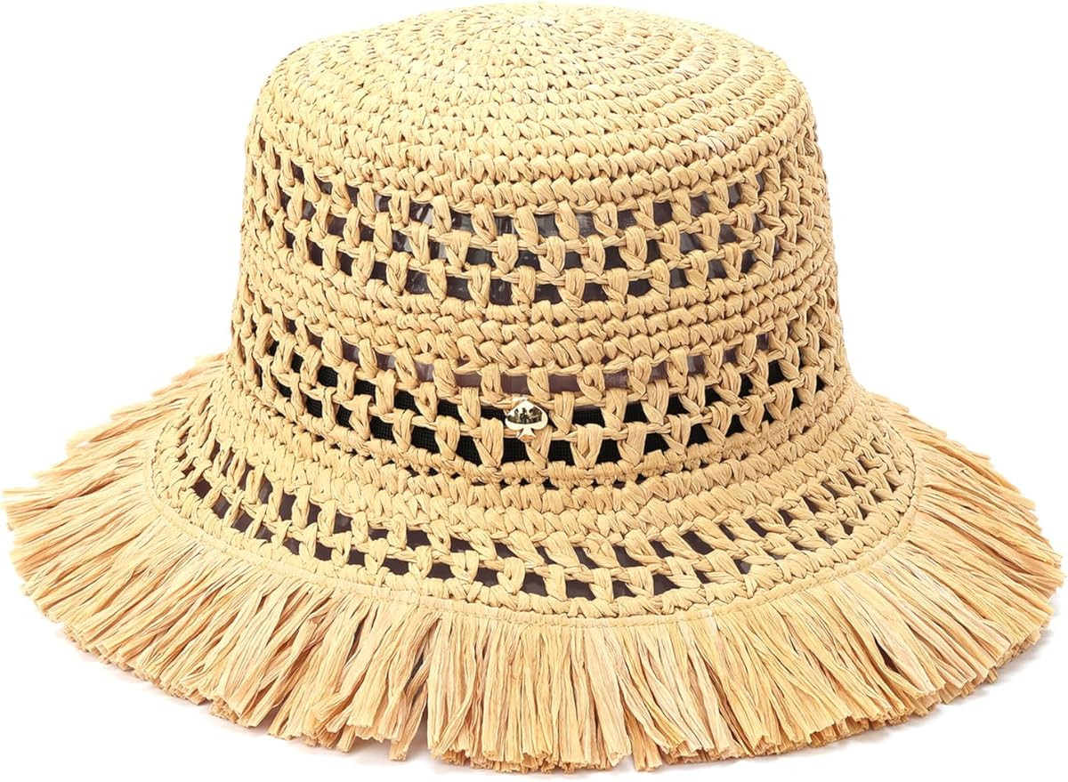 Kate Spade New York Women's Fringe Spade Cloche Hat, Stylish Fashion Accessory Cap for Summer | Amazon (US)