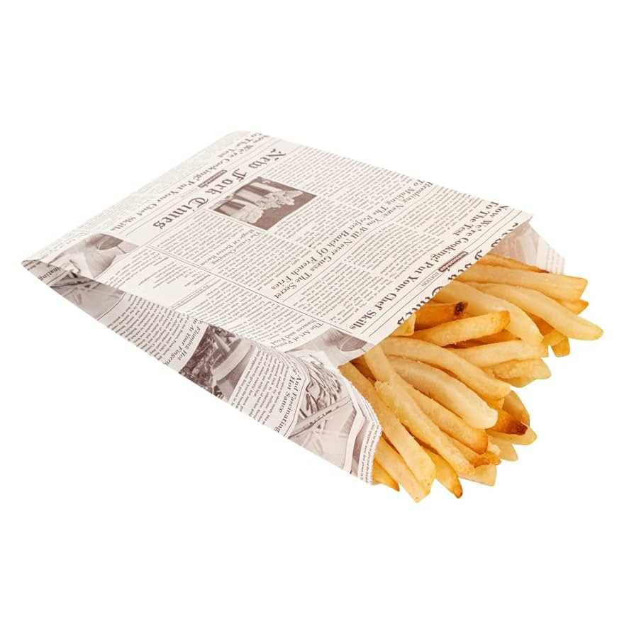 Restaurantware Bag Tek 4.3 x 1.6 x 6.3 Inch Snack Bags 100 Greaseproof French Fry Bags - Durable ... | Amazon (US)