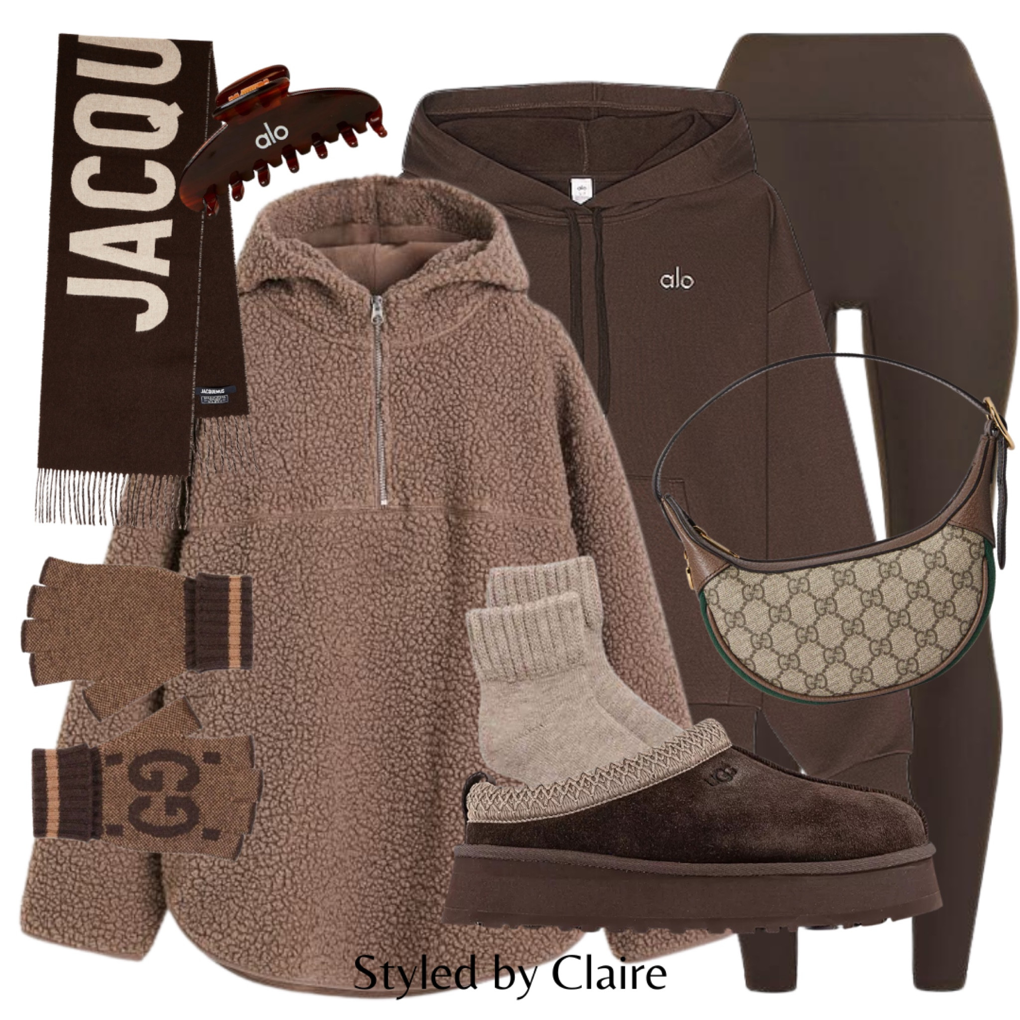 Chocolate brown🍫🍫🍫
Tags: oversized teddy borreguito pullover jacket jumper, alo sweater hoodie, Adanola leggings coffee bean, ugg tazz braid, gucci gloves and Ophidia bag, jacquemus scarf

#LTKstyletip #LTKshoecrush #LTKitbag