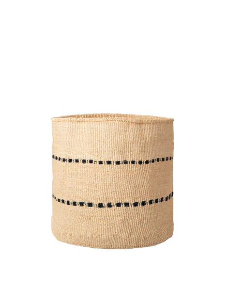Dashed Sisal Basket-Black | The Little Market