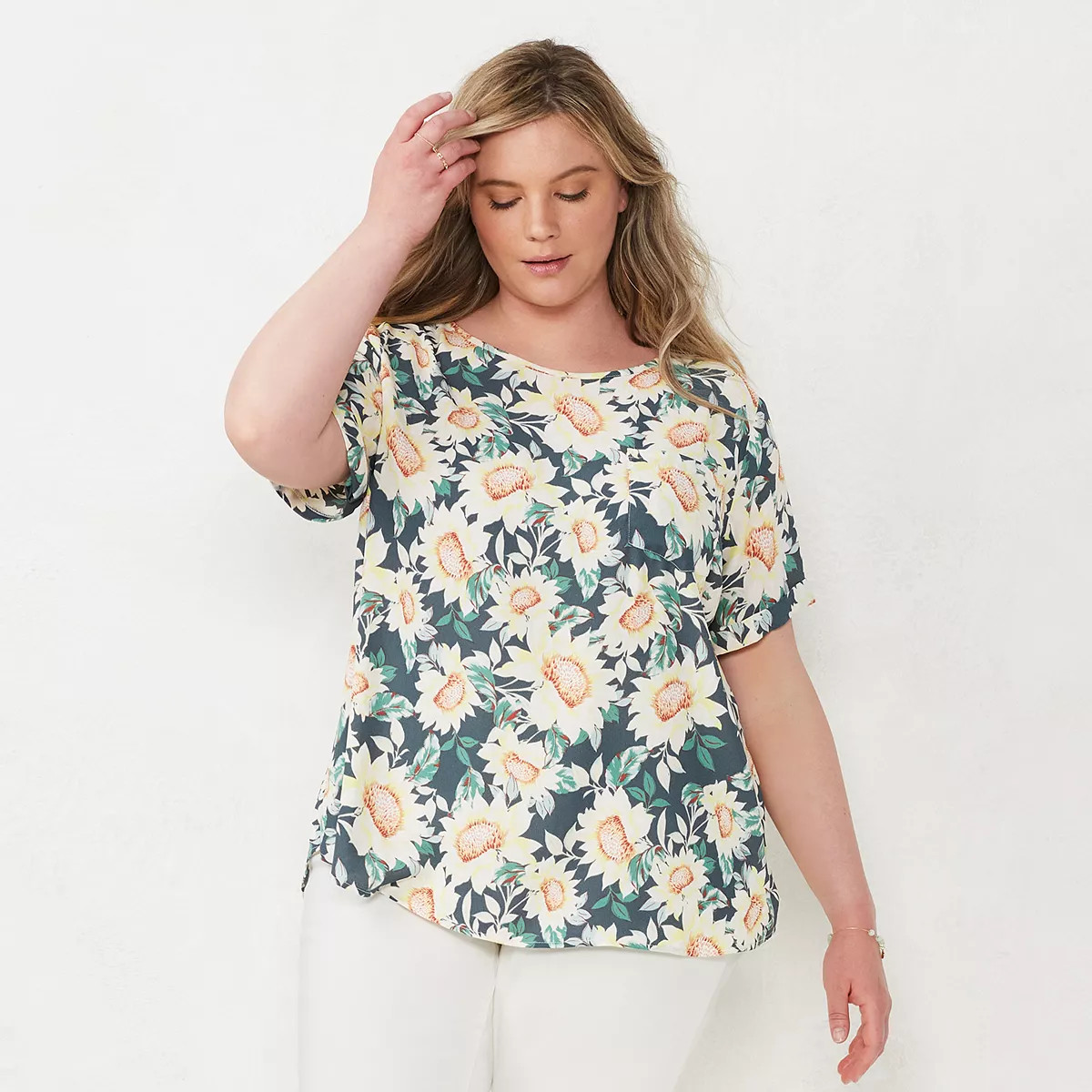 Plus Size LC Lauren Conrad Print Tee | Kohl's