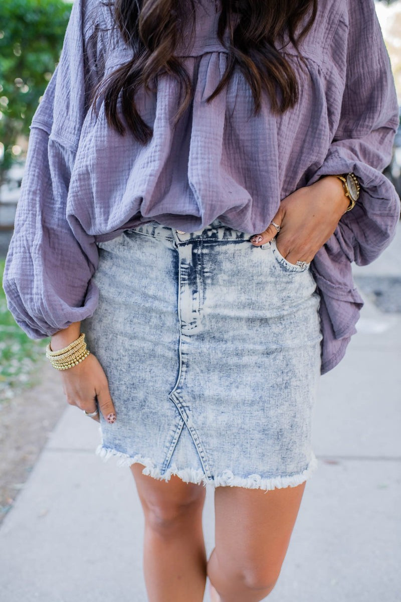 Babes Who Brunch Denim Skirt | Apricot Lane Boutique