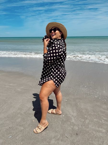 Swim & coverups that you can take from breakfast or lunch and to the beach! Wearing size XL in coverup and 1X in swimsuit. Use CARALYN at Cakes Nipple Covers. 

#LTKswim #LTKmidsize #LTKtravel
