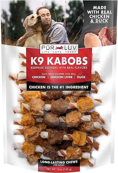 Pur Luv K9 Kabob Real Chicken and Duck Dog Treats, Flavor, Made with Chicken, Duck, Beef, Healthy... | Amazon (US)