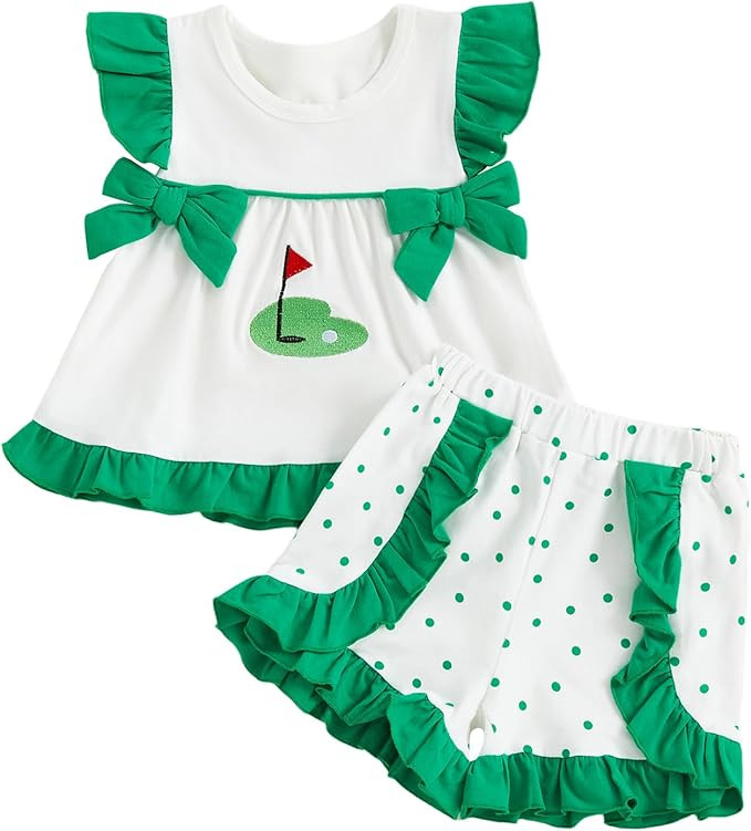 Toddler Baby Girls Summer Cothes Embroidery Sleeveless Crewneck Shirts Tank Tops Elastic Shorts K... | Amazon (US)