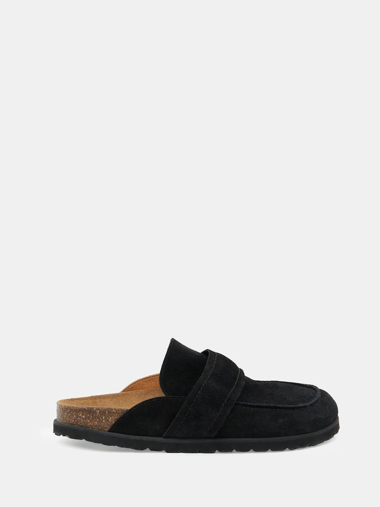 Hush Black Pia Padded Suede Mules | Next EU