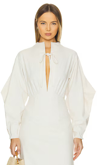 Andrea Iyamah Lino Bodysuit in White. - size L | Revolve Clothing (Global)