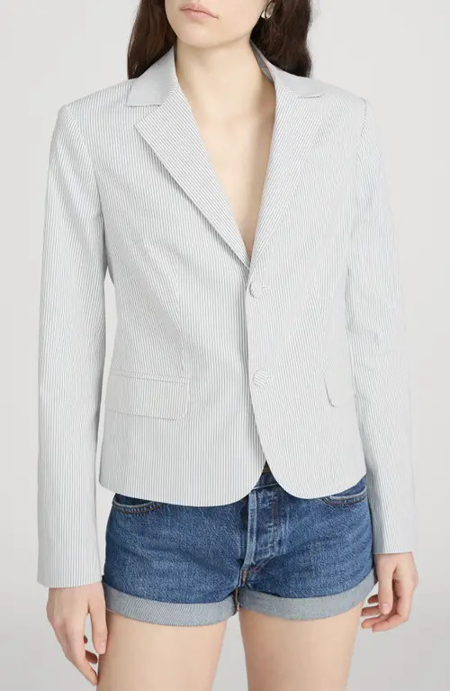 FRAME The Stripe Classic Blazer in Navy Multi at Nordstrom, Size 8 | Nordstrom