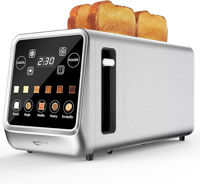 Keenstone Toaster 4 Slice, Digital Smart Toaster with TouchScreen, Memory Function, Single Slot T... | Amazon (US)