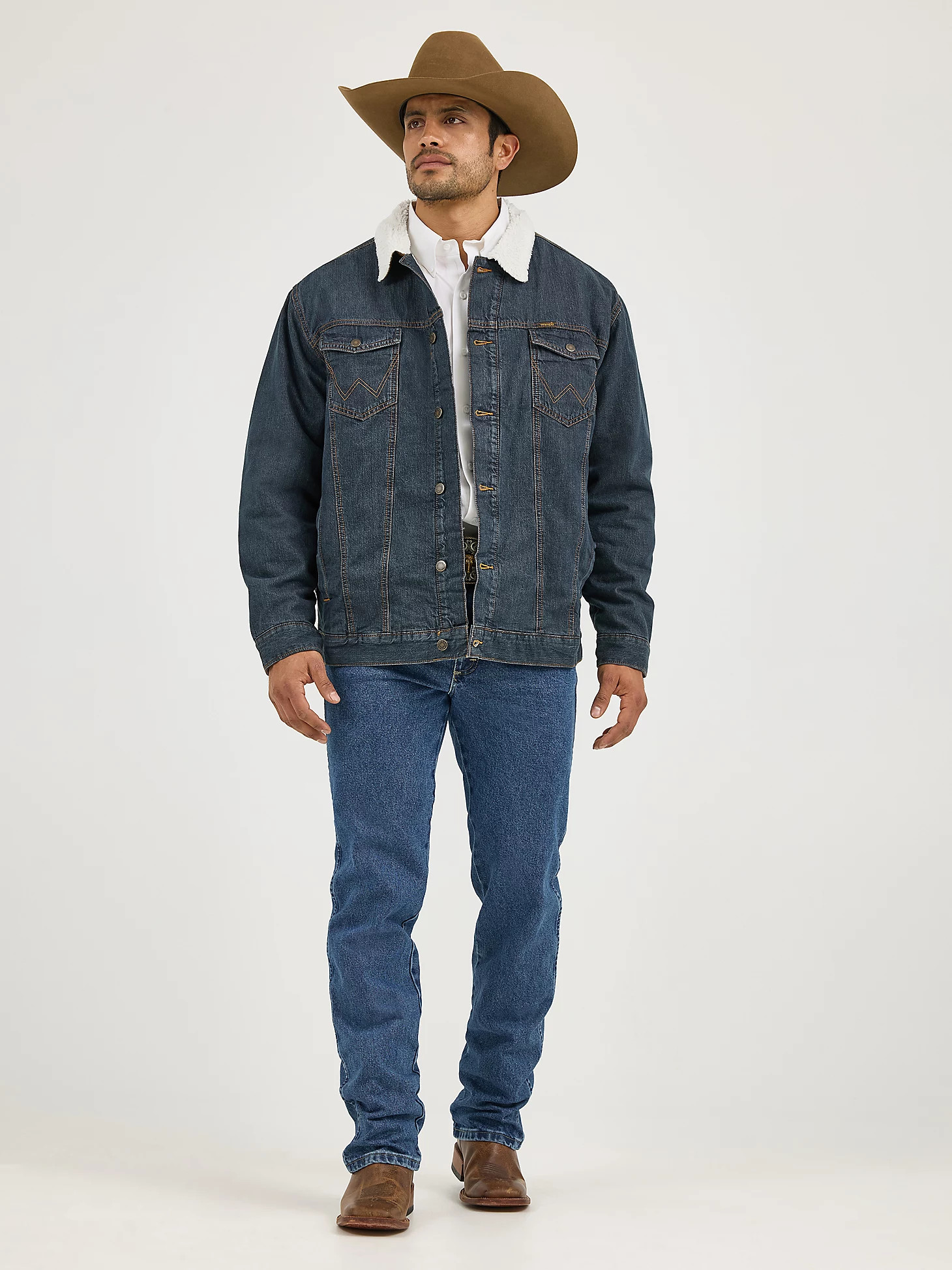 Wrangler® Western Sherpa Lined Denim Trucker Jacket | Wrangler