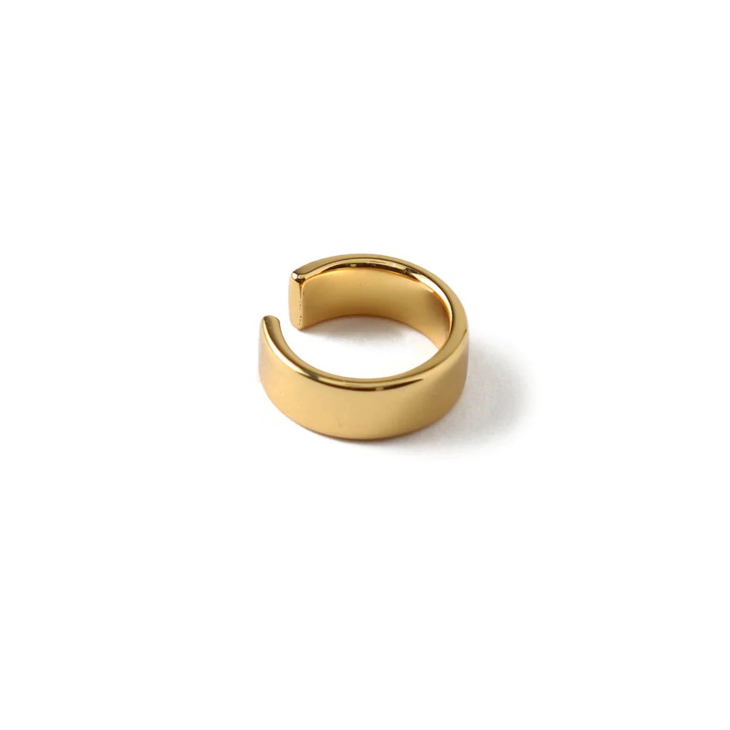 Chunky Plain Ear Cuff - Gold | Orelia London