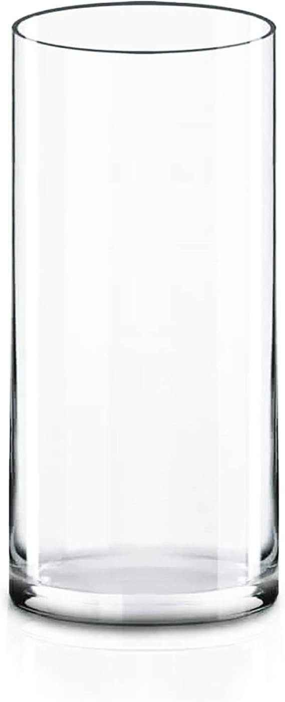CYS Excel Clear Glass Cylinder Vase (H:9" D:4") | Multiple Size Choices Glass Flower Vase Centerp... | Amazon (US)