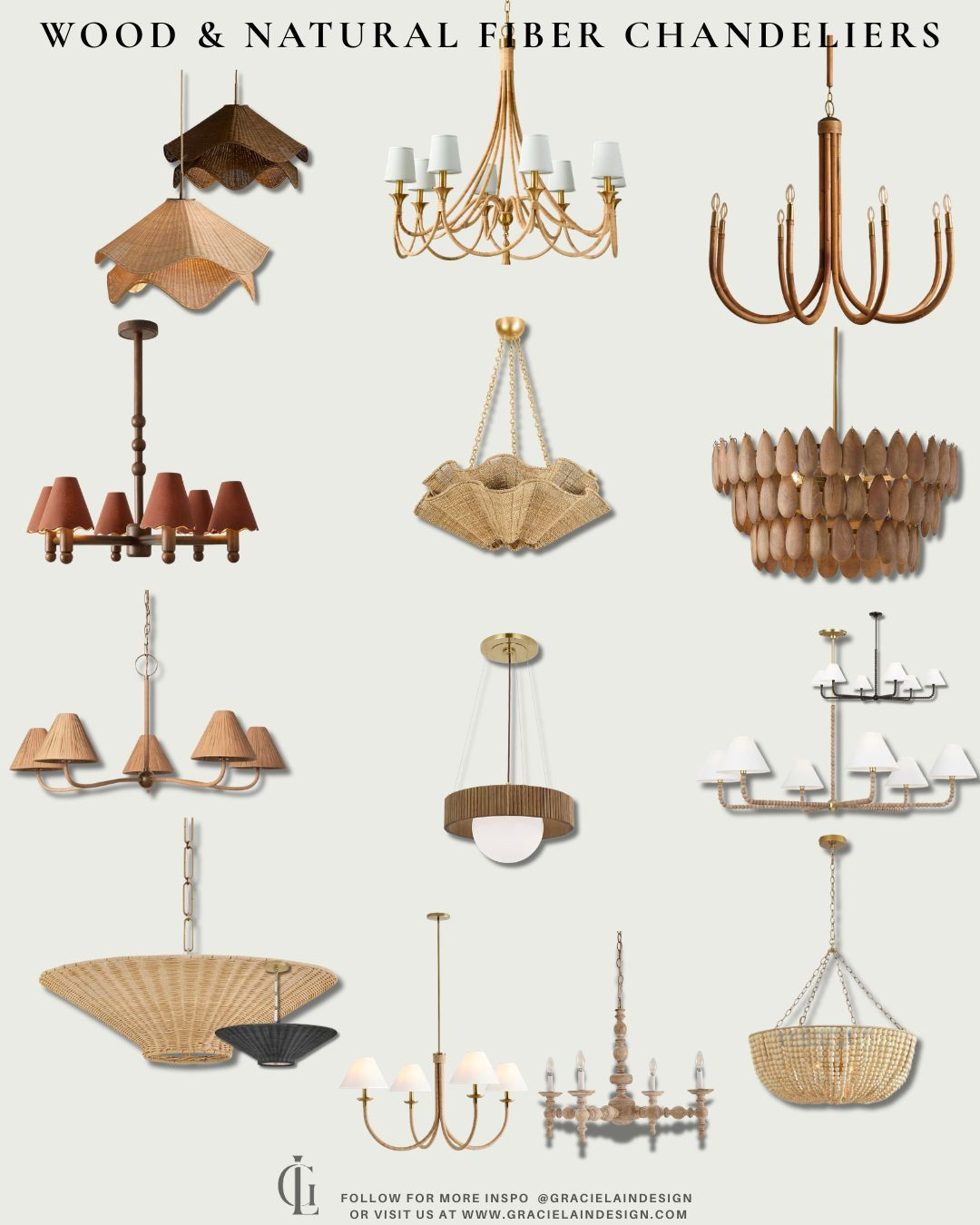 From wood beads & wood shells to sculptural silhouettes & sleek, understated forms—natural materials bring a layer of warmth and texture that every space deserves. ✨
Whether your style leans traditional, modern, coastal, or somewhere beautifully in between, there’s a natural-fiber ceiling lamp ready to add that finishing touch.
Explore the collection and find your perfect glow at gracielaindesign.com.
#GracielainDesign #LightingDesign #Chandeliers #PendantLighting #NaturalMaterials #NaturalFiber #WoodBeads #CoastalDesign #ModernInteriors #TraditionalInteriors #InteriorDesign #InteriorInspiration #LayeredInteriors #TexturalDesign #StatementLighting #HomeDecor #DesignerLighting 

 #LTKSeasonal #LTKHome #LTKSaleAlert
