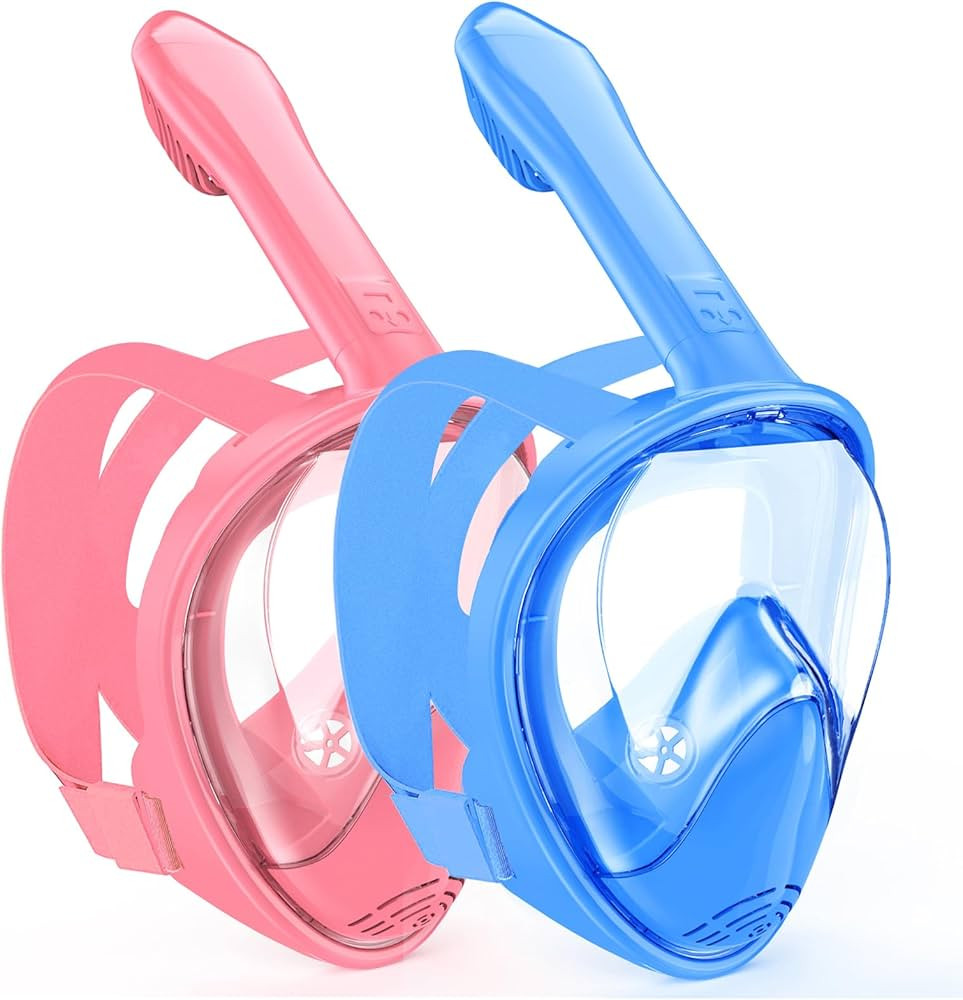 Kids Snorkel Mask Full Face, Snorkeling Gear for Kids 2-14 with Camera Mount, 180 Degree Panorami... | Amazon (US)