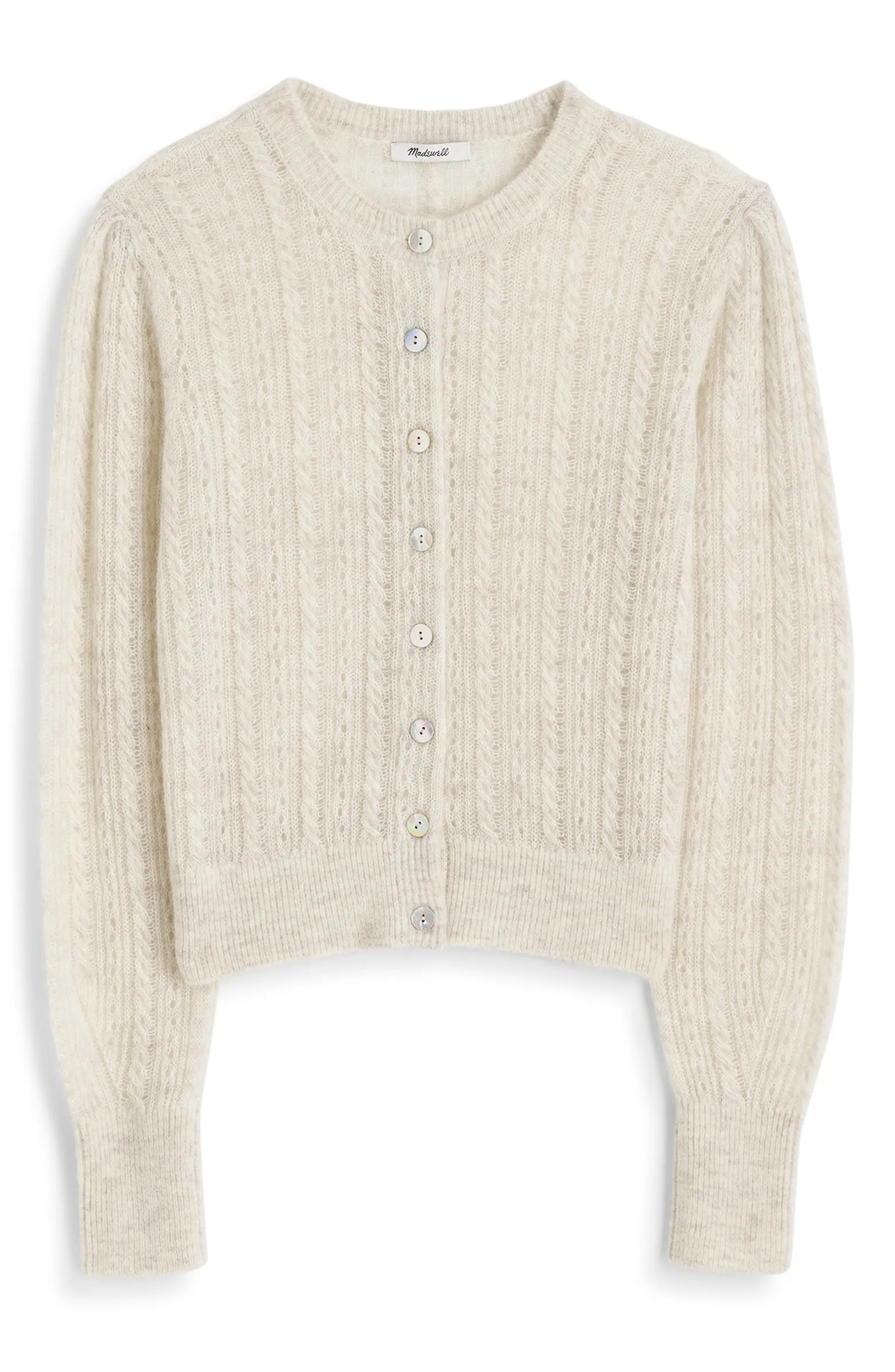Madewell Pointelle Stitch Alpaca Blend Cardigan | Nordstrom | Nordstrom