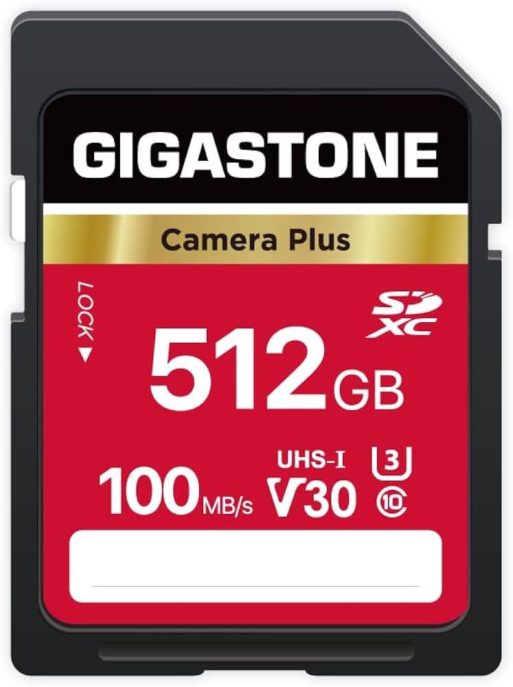 Gigastone 512GB SD Card, Camera Plus, V30 SDXC Memory Card High Speed UHD Video Compatible with C... | Amazon (US)