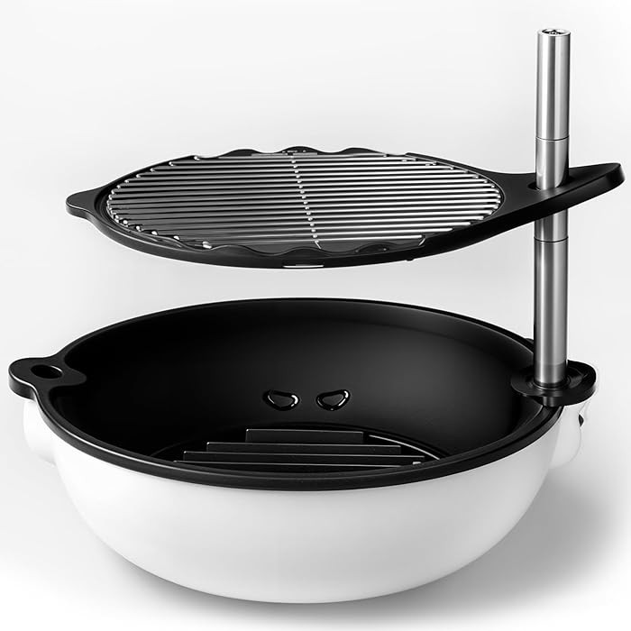 Bola Traveler | Completely Adjustable & Rotatable Tabletop-Safe Charcoal BBQ Grill (White) | Amazon (US)