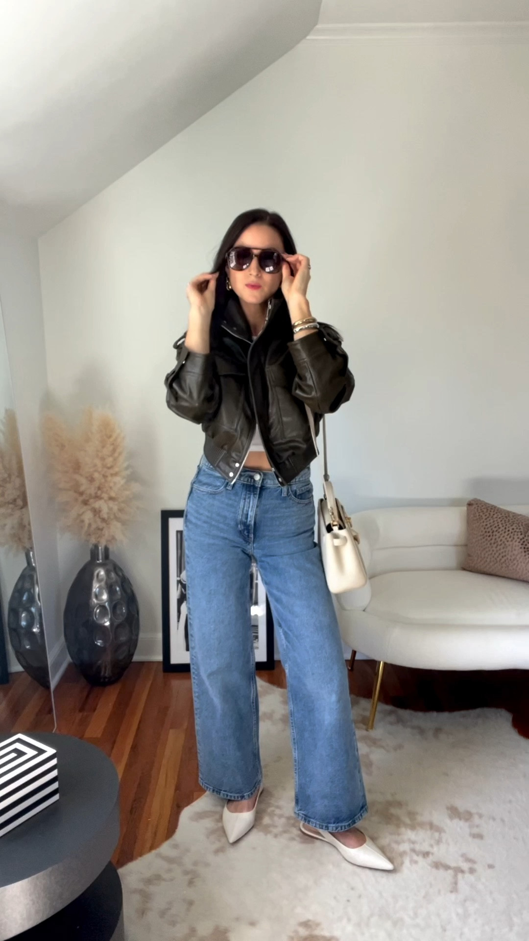 Elevated casual look. I did a petite in these jeans to wear with flats. I’m 5’5 