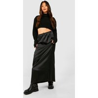Womens Maxi Satin Skirt - Black - 16, Black | Boohoo.com (UK & IE)