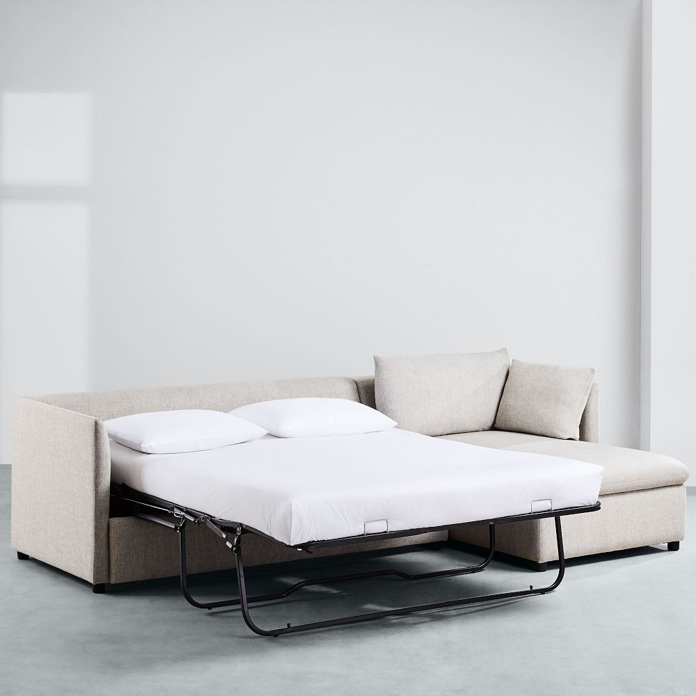 Shelter 2-Piece Sleeper Sectional w/ Storage Chaise (113") | West Elm (US)
