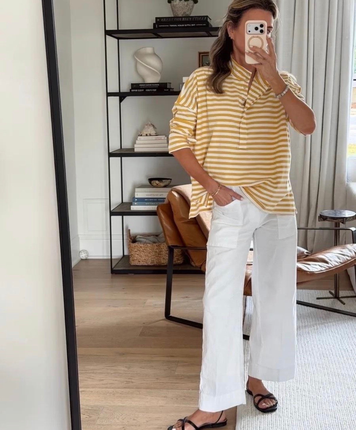 New Jersey topstyle from @MERSEA   selling quickly wearing Petite Performance linen pants from @Frank & Eileen new smaller size available! I’m 5’6” Sandals are beyond good! Comfy and lots of colors available #LTKootd

#LTKootd #LTKOver40 #LTKSeasonal