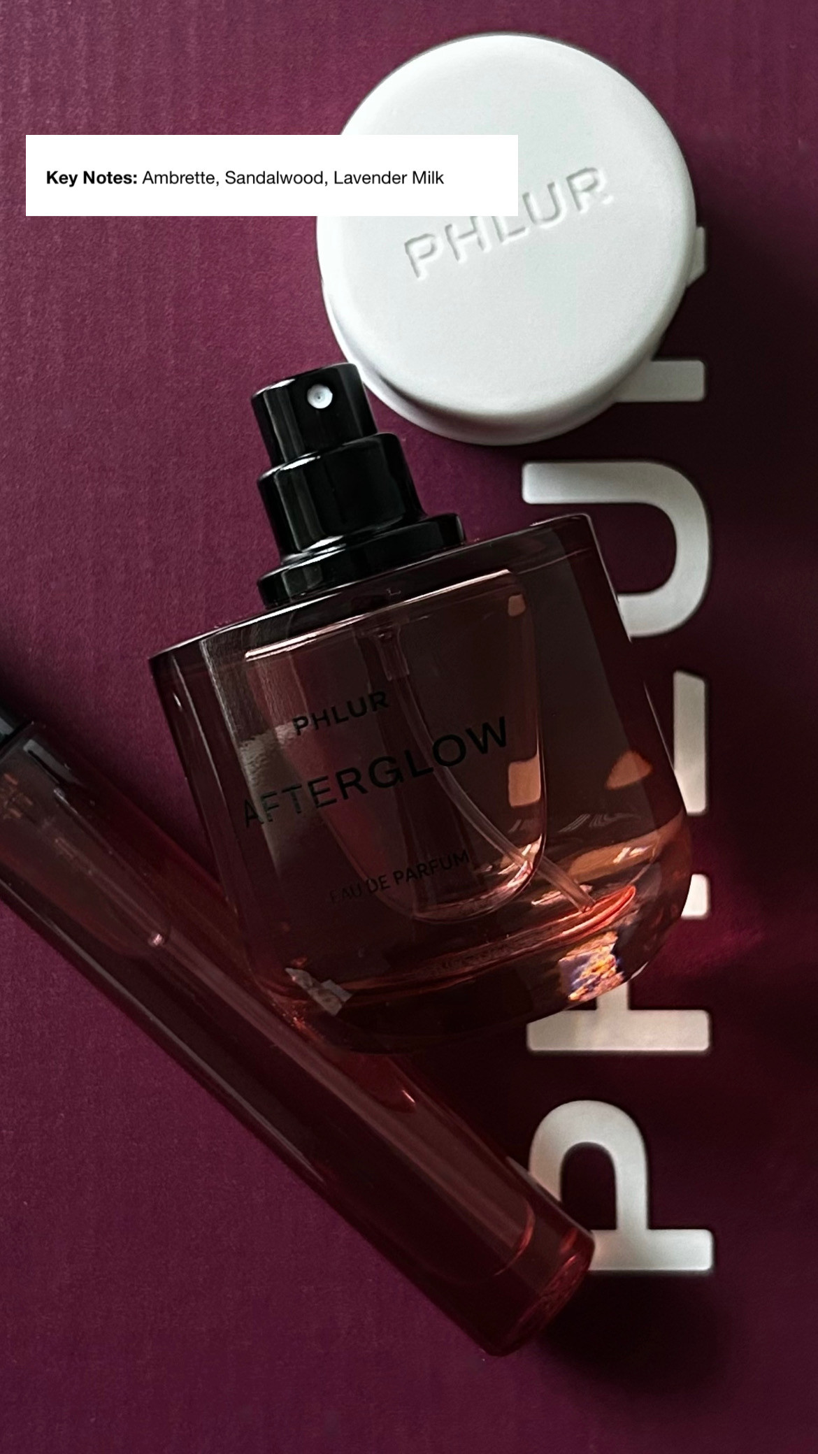 Phlur Afterglow. Hints of coconut + lavender milk stand out to me the most in this! The opening is bright + fruity, and it dries down into a cozy, feel-good every day scent. So good. #Sephora #Fragrance #SignatureScent #Perfume #Phlur 

 #LTKFindsUnder100 #LTKBeauty