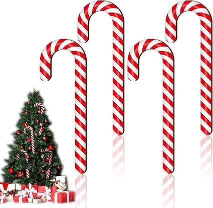 4 Pcs Large Size Christmas Wood Candy Canes for Tree Rustic Christmas Decor Candy Cane Christmas ... | Amazon (US)